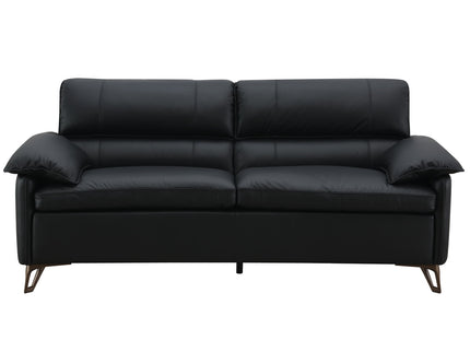 Eilene - Top Grain Leather Loveseat - Black