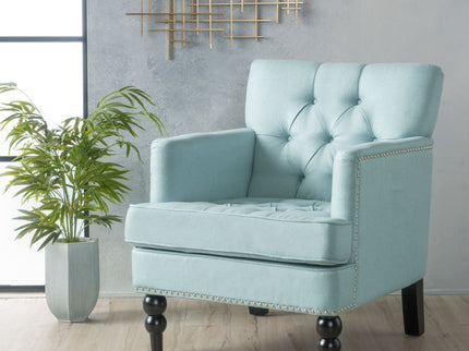 Harrison - Tufted Club Chair With Button Tufted Back And Birch Wood Legs