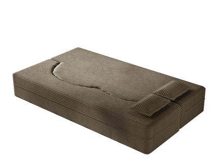 Modern Floor Sofa With 2 Pillows, Convertible Twin Size Folding Mattress For Living Room