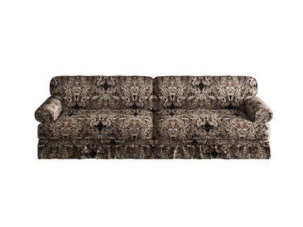 Luxuriously Comfortable Cloud Couch With Elegant Rolled Arms & Pleated Skirt Design