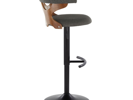 Gardenia - Contemporary Adjustable Barstool, Swivel With Rounded T Footrest (Set of 2)