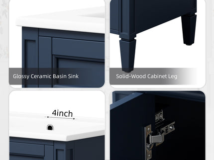 Modern Bathroom Vanity With Tip-Out Drawer And Soft-Close Hinges