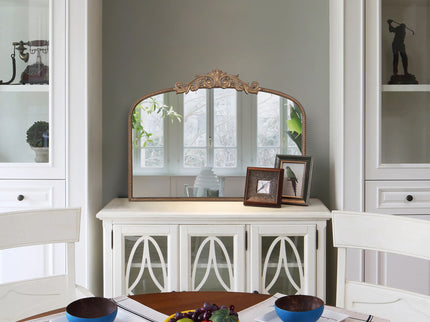 Arch Mirror, Baroque Inspired Wall Decor For Bathroom, Bedroom, Living Room
