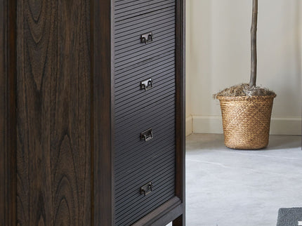 5 Drawer Chest, 2 Tone - Brown