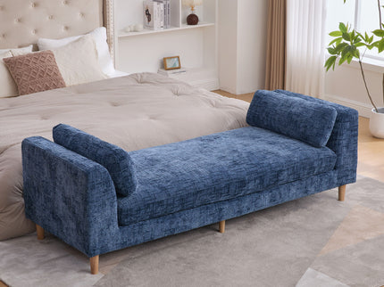 Modern Upholstered End Of Bed Bench With Armrests