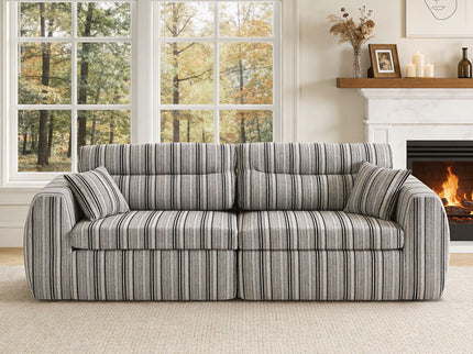 3 Seater, Couch With Throw Pillows For Living Room