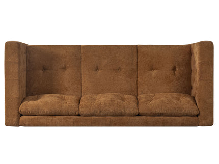 3 Seater Sofa With Square Arms, Tufted Pillow Back For Living Room