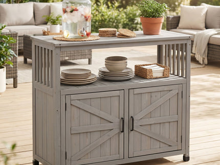 Patio Bar Table Set With Storage