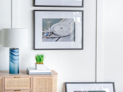 Rope Wall Art With Frame, Wall Decor For Living Room (Set of 3) - White / Black