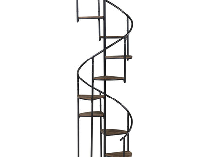 8 Shelf Staircase Bookcase Industrial Storage And Scratch Resistant Shelves - Brown