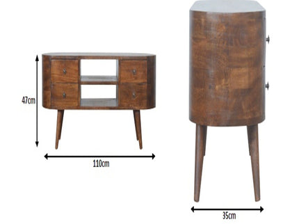 Solid Wood Rounded Entertainment Unit