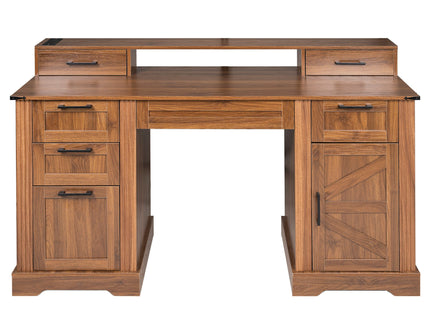 Office Desk With Charging Station & Storage Cabinet