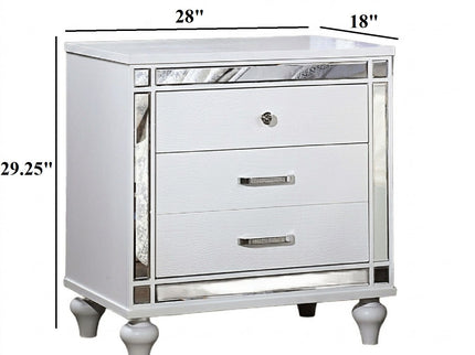 Contemporary Nightstand With Crocodile Textured Trim