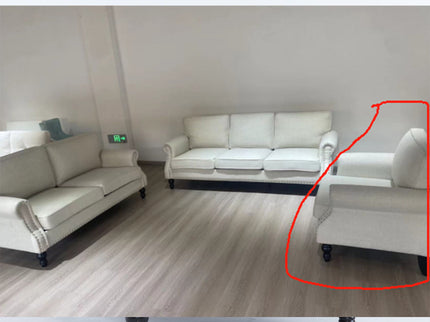 Rolled Arm Sofa With Nailhead Trim, 1 Seater Upholstered Couch With Wooden Legs