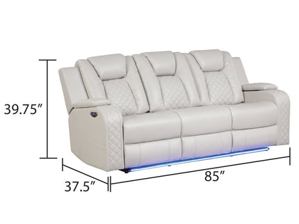 Benz - Power Recliner Set With LED Lighting And USB Charging