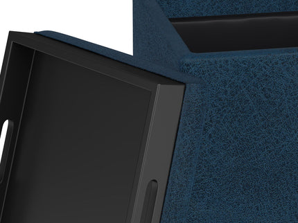 Rockwood - Upholstered Cube Storage Ottoman With Tray