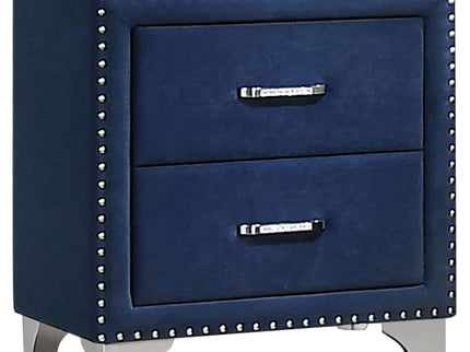 Upholstered 2 Drawer Nightstand With Accents