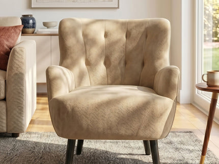 Armchair With Round Arm - Brown