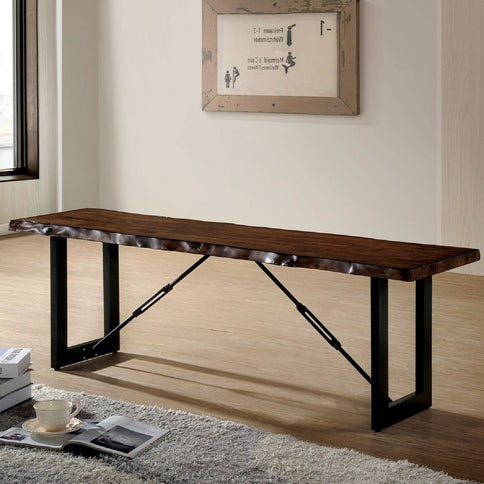 U - Shape Bench With 2 Tone - Black / Walnut