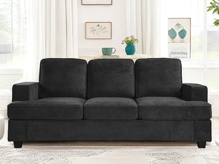 Modern Sofa, Comfortable 3 Seater Couch With Deep Seating, Loose Back Cushions, Wide Arms
