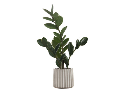 20" Tall, Artificial Plant, Zz, Indoor, Faux, Fake, Table, Greenery, Potted, Real Touch, Decorative - Green / Gray