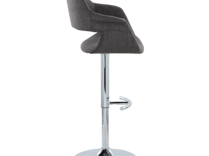 Vintage Flair - Mid Century Modern Adjustable Barstool With Swivel With Rounded T Footrest (Set of 2)