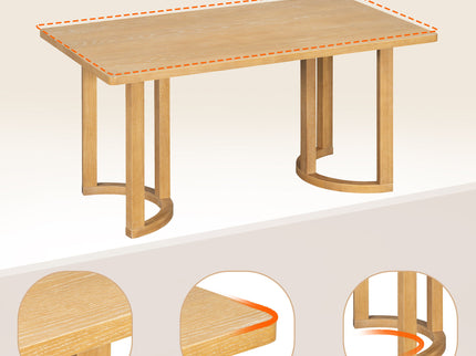 Rectangular Dining Table Set For 6 With Upholstered Barrel Back Chairs
