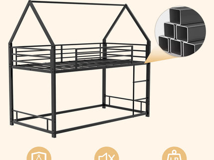 Bunk Bed With Safety Guardrails, No Box Spring Needed