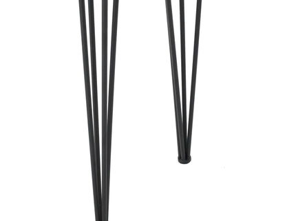 Modern Industrial Breakfast Bar Table, Metal Hairpin Legs & Wood Veneer Top - Natural