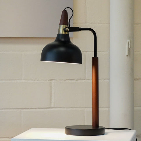 Glowlite - Table Lamp With Cone Shade - Black