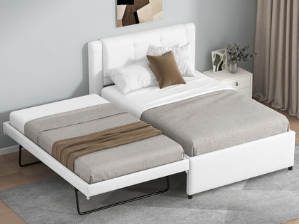 Upholstered Platform Bed With Multifunctional Trundle
