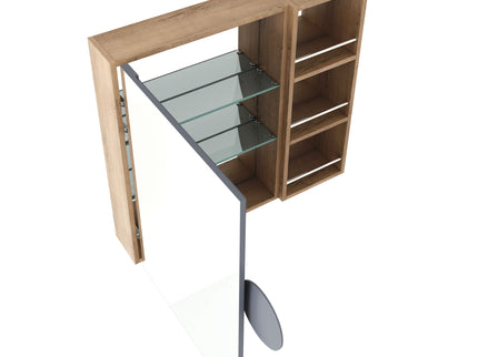 29.63" Wall Mounted Cabinet With Adjustable Shelves Storage Cabinet For Bathroom - Imitative Oak