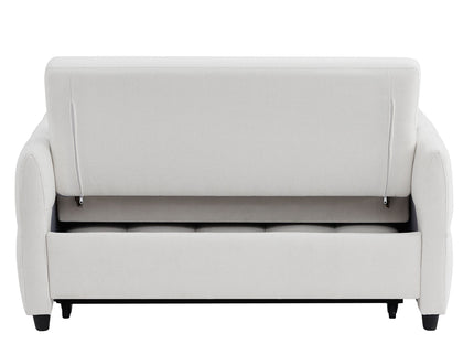 Loveseat Sofa Pull-Out Bed With Adjustable Backrest, 3 USB Ports And 2 Lumbar Pillows For Living Room