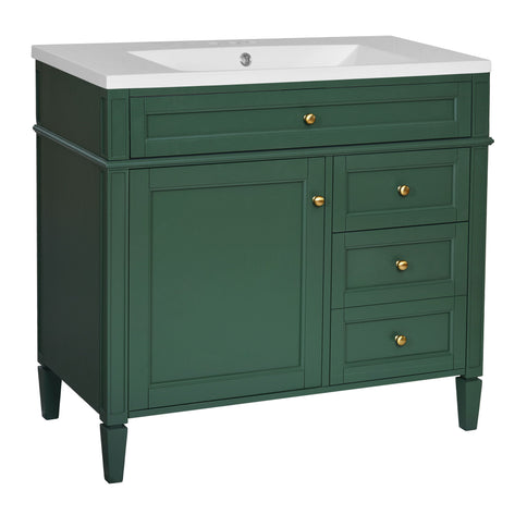 Bathroom Vanity & Top Sink, Modern Bathroom Storage Cabinet With 2 Drawers And A Tip-Out Drawer