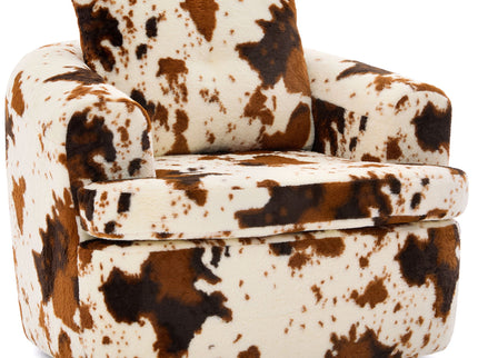 Modern Swivel Barrel Chair With Dual-Layer Cushion