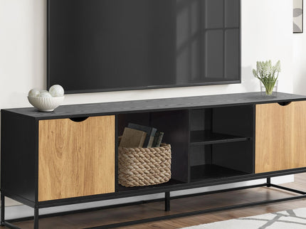 TV Stand, Storage Cabinet With Open And Closed Shelves, Console For Living Room - Black