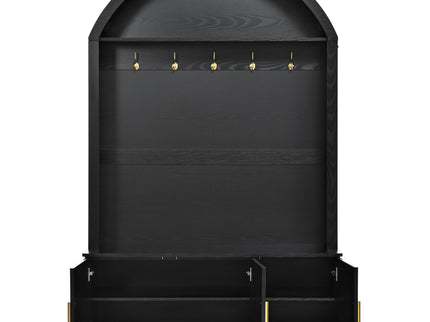 Arched Top Hall Tree With 5 Hooks