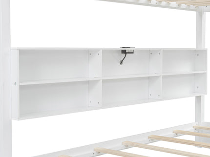 Bunk Bed With Storage Cabinets And USB Ports
