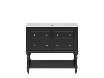 Bathroom Vanity With Medicine Cabinet, Storage Cabinet With 4 Drawers, Adjustable Shelf Mirror