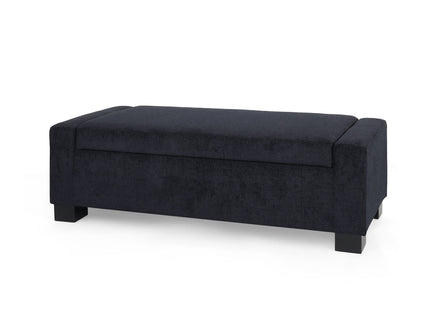 Textured Fabric Ottoman Bench With Hinged Lid