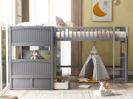 Bunk Bed With Loft And 2 Drawers