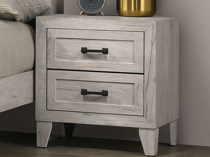 Nightstand, Bedside Table - White Washed
