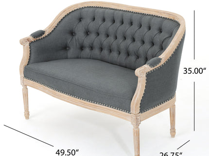 French Country Chesterfield Style Tufted Loveseat