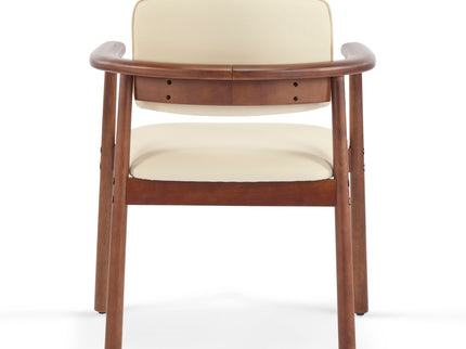 Dining Room Chairs, Ideal For Home & Kitchen (Set of 2) - Beige / Dark Walnut