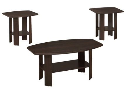 Table Set: Coffee, End, Side, Accent, Living Room, Transitional (Set of 3) - Espresso