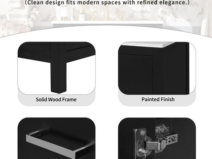 Bathroom Vanity With Integrated Undermount Ceramic Sink, 2 Doors And 1 Drawer, Soft Close Hinges