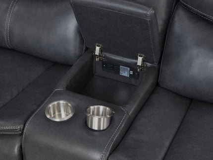 Salerno - Upholstered Power Reclining Sectional Sofa - Dark Gray