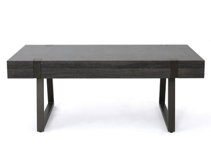 Abitha - Coffee Table With Industrial Powder Coated Metal Legs