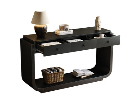 Console Table With 3 Drawers, Display Shelf