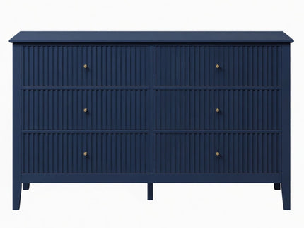 Modern 6 Drawer Fluted Dresser